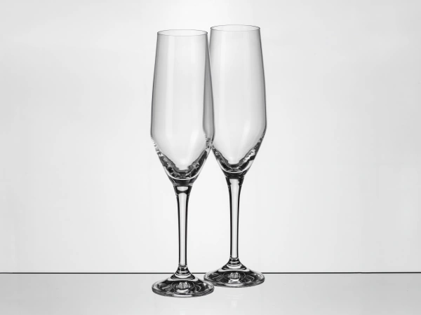 НАБОР БОКАЛОВ ДЛЯ ШАМПАНСКОГО стеклянных "Amoroso" 2 шт. 200 мл (арт. 40651/200-2, код 726737)