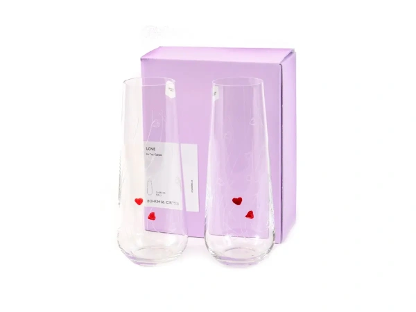 НАБОР СТАКАНОВ стеклянных "Sparkly Love" 2 шт. 250 мл (арт. 23013/Q9472/250-2, код 074320)