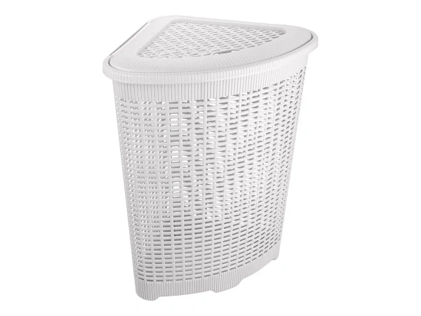 КОРЗИНА ДЛЯ БЕЛЬЯ пластмассовая белая 50 л/39,5*39,5*59,5 см (арт. 433217516, код 199432)