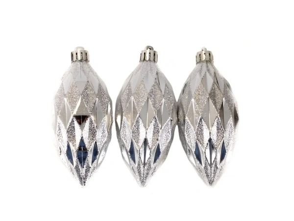 НАБОР УКРАШЕНИЙ ЕЛОЧНЫХ пластмассовых "Сосулька-рубик" 3 шт. 10 см (арт. 28372533, код 256075)