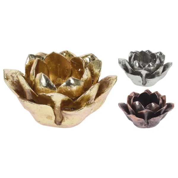 ПОДСВЕЧНИК полистоун "Лотос" 12*12*3,5 см (код 216374)