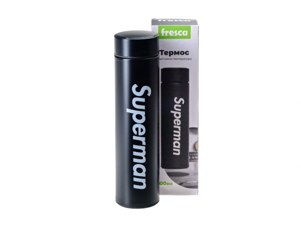 ТЕРМОС металл/пластмасса 500 мл с ситечком и датчиком температуры (арт. 29371292, код 284238)