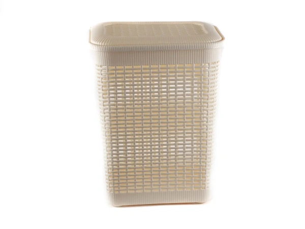 КОРЗИНА ДЛЯ БЕЛЬЯ пластмассовая бежевая 50 л/42*31*56 см (арт. 431293407, код 199937)