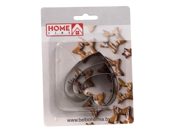 НАБОР ФОРМ ДЛЯ ВЫРЕЗАНИЯ ТЕСТА металлических "Сердца" 3 шт. (арт. YR1801-1, код 240807)