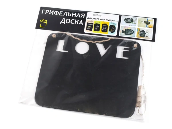 ДОСКА ГРИФЕЛЬНАЯ декоративная "LOVE" 34*29 см (арт. BB101523, код 143030)