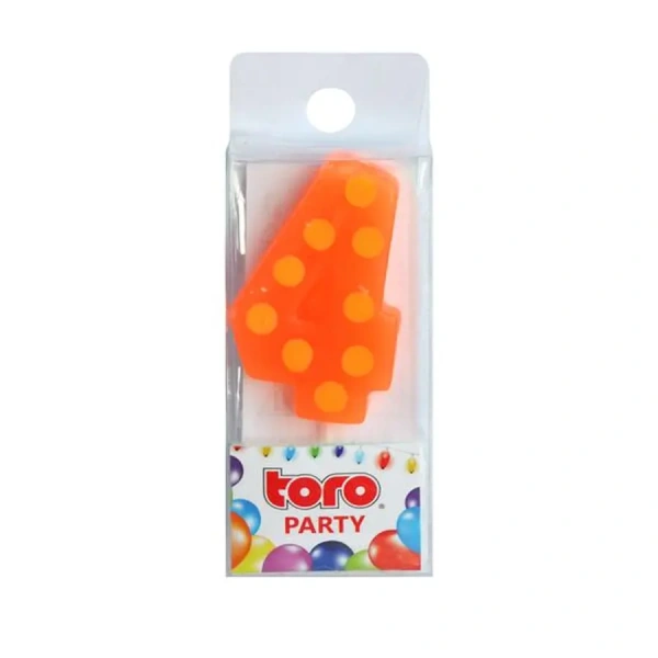 СВЕЧА для торта "Цифра 4" 3*4,5 см (арт. 263836, код 077220)